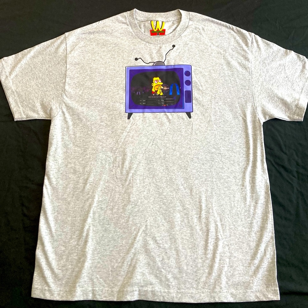 Gray “Smoking” Trivia Question, The Simpson’s Lenny Men’s Gray Tee NWT